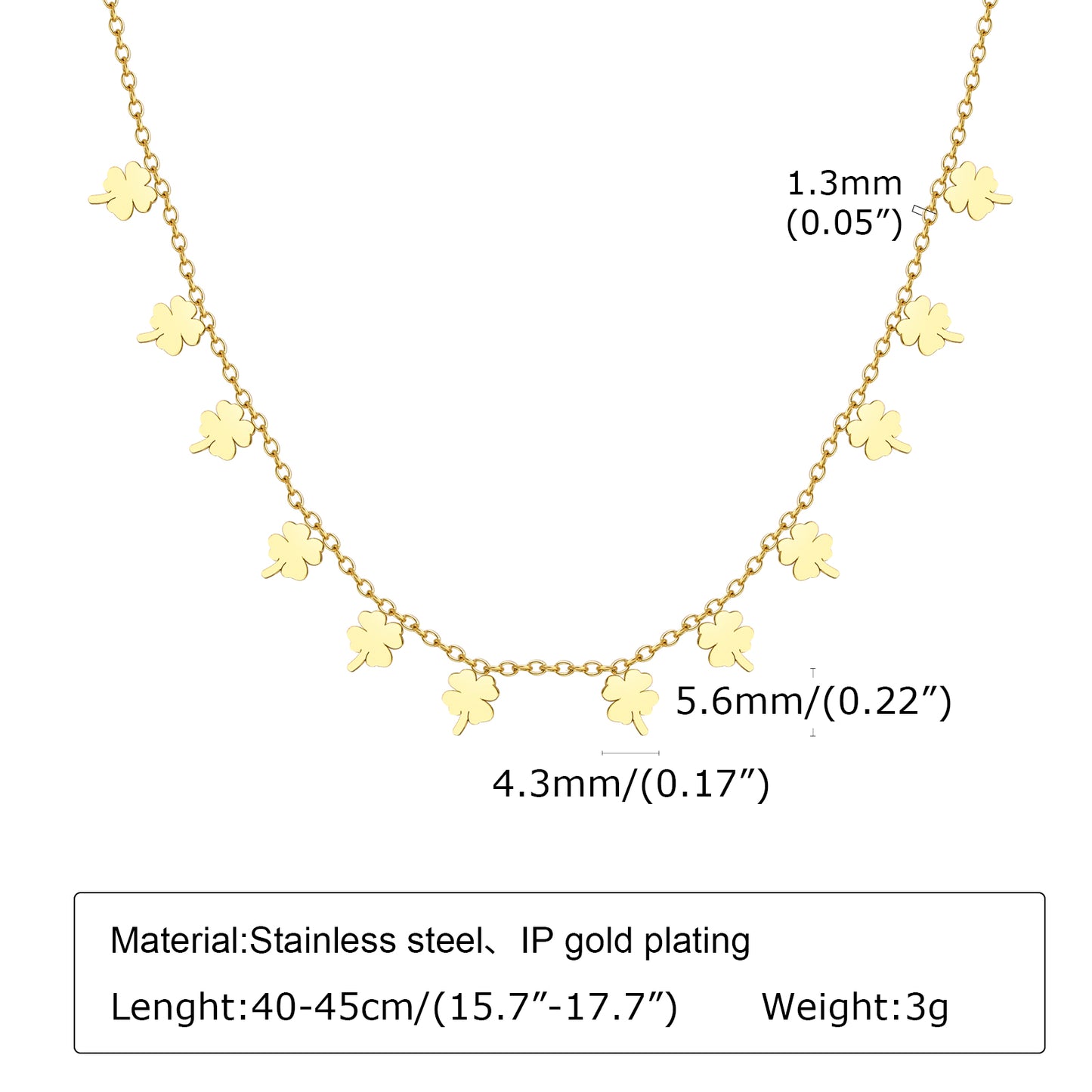 Retro Simple Style Cross Four Leaf Clover Lightning Stainless Steel Plating Inlay Zircon 18k Gold Plated Necklace