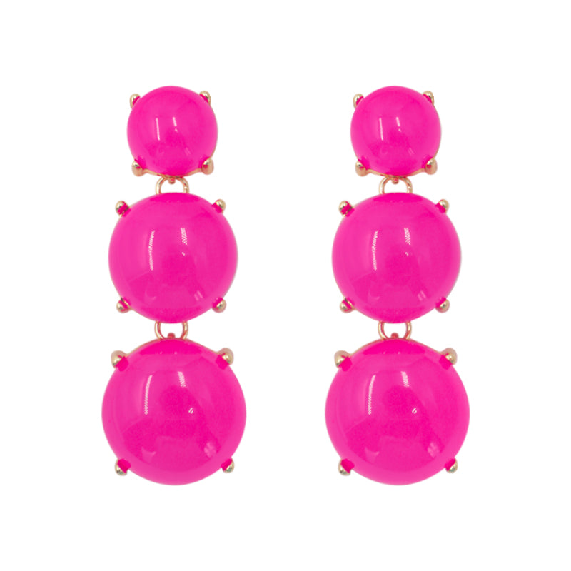 1 Pair Sweet Simple Style Round Inlay Alloy Resin Drop Earrings