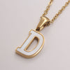 Simple Style Commute Letter Stainless Steel Plating Inlay Shell Gold Plated Pendant Necklace