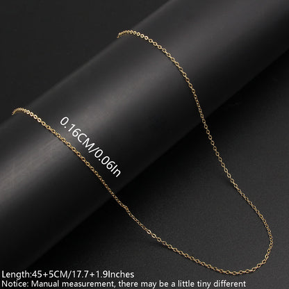 Simple Style Solid Color Stainless Steel Gold Plated Necklace