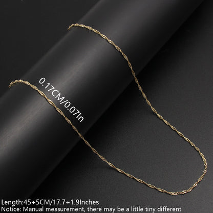 Simple Style Solid Color Stainless Steel Gold Plated Necklace