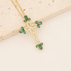 Vintage Style Cross Oval Stainless Steel Copper Artificial Pearls Zircon Pendant Necklace In Bulk