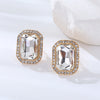 1 Pair Elegant Square Inlay Alloy Rhinestones Ear Studs