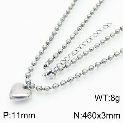 Casual Vacation Heart Shape Titanium Steel Plating 18k Gold Plated Bracelets Necklace