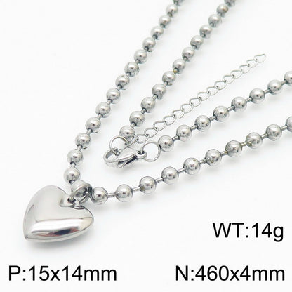 Casual Vacation Heart Shape Titanium Steel Plating 18k Gold Plated Bracelets Necklace