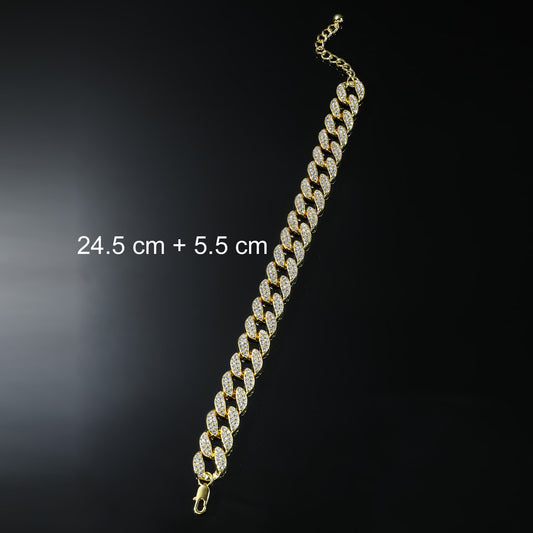 Hip-hop Solid Color Alloy Inlay Rhinestones Men's Anklet