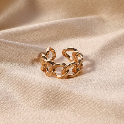 Simple Style Solid Color Alloy Plating Gold Plated Women'S Open Rings