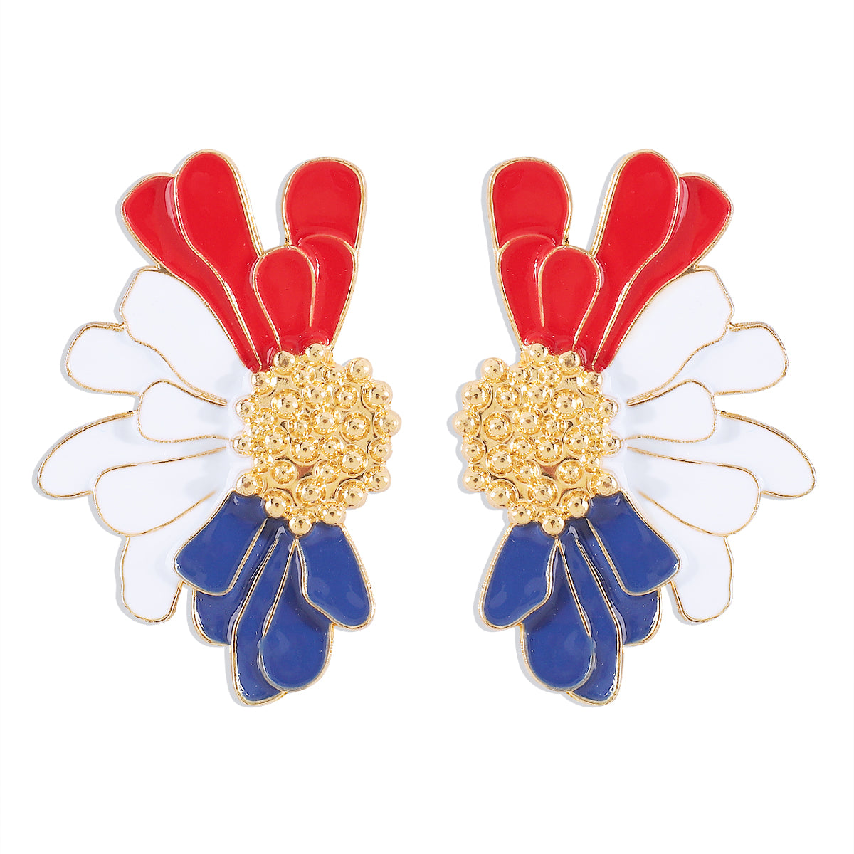 Elegant Vintage Style Sweet Flower Alloy Enamel Women'S Ear Studs