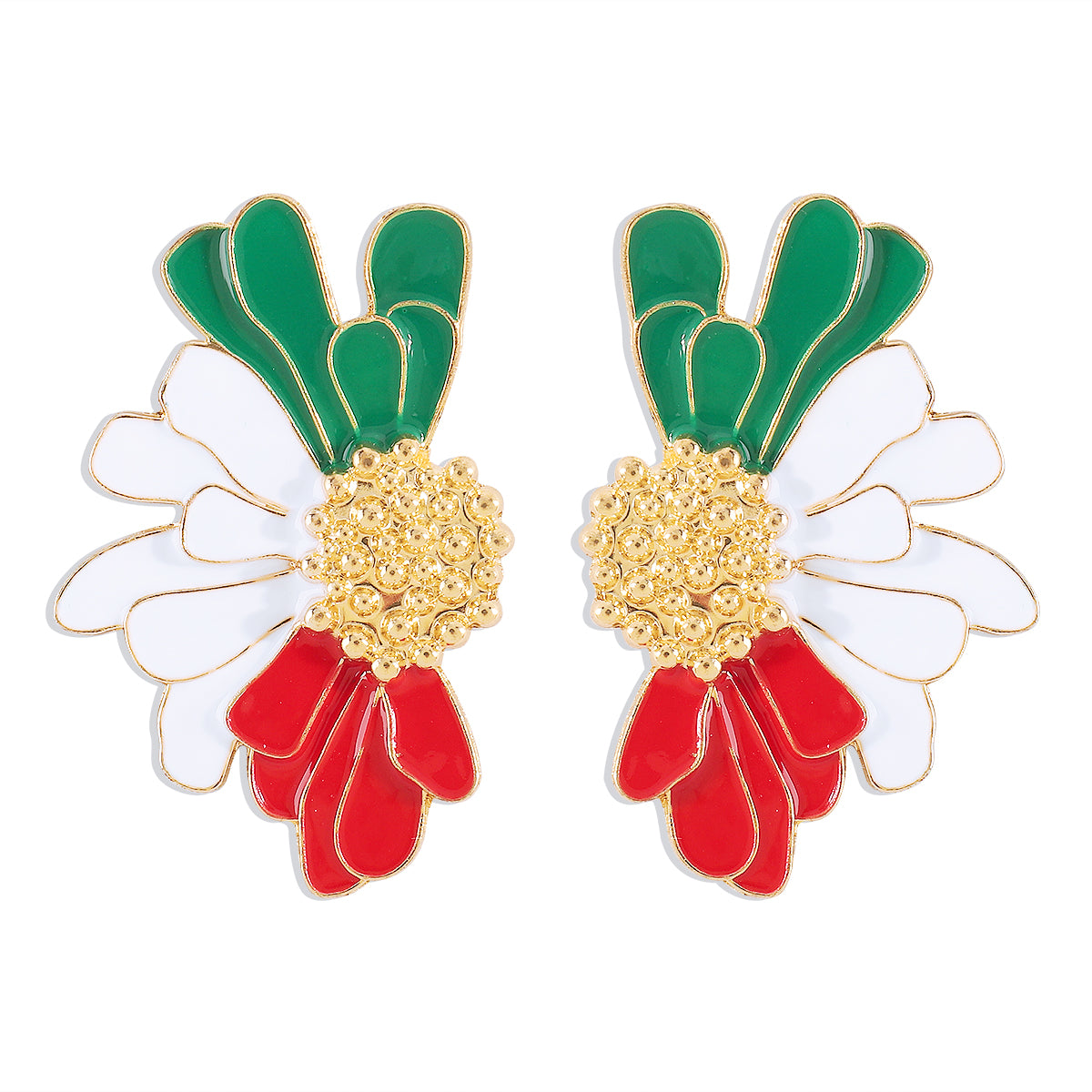 Elegant Vintage Style Sweet Flower Alloy Enamel Women'S Ear Studs