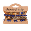 Bohemian Tree Flower Alloy Wooden Beads Charm Women's Bracelets