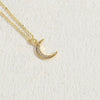 Elegant Luxurious Classic Style Moon Copper 14k Gold Plated Zircon Pendant Necklace In Bulk