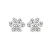 1 Pair Cute Simple Style Paw Print Inlay Sterling Silver Rhinestones Ear Studs