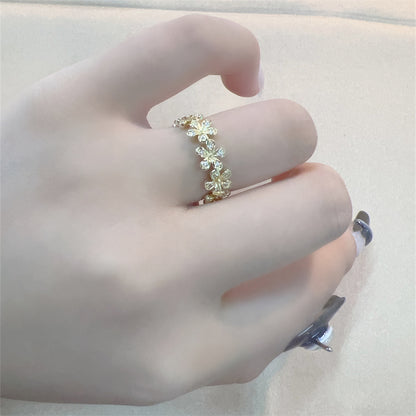 Casual Shiny Flower Butterfly Copper Zircon Open Rings In Bulk