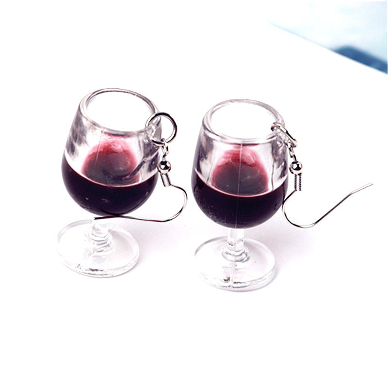 1 Pair Vacation Wine Glass Arylic Drop Earrings