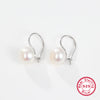 1 Pair Elegant Glam Geometric Plating Inlay Sterling Silver Freshwater Pearl Drop Earrings