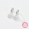 1 Pair Simple Style Flower Floral Plating Flowers Inlay Sterling Silver Zircon Drop Earrings