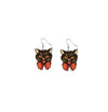 1 Pair Exaggerated Halloween Pattern Pumpkin Cat Wood Ear Hook