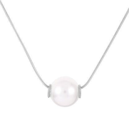 Lady Pearl Stainless Steel Plating 18k Gold Plated Pendant Necklace