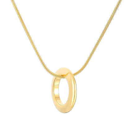 Simple Style Circle Stainless Steel Plating 18k Gold Plated Pendant Necklace