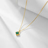 Ig Style Square Sterling Silver Plating Inlay Zircon 14k Gold Plated Rhodium Plated Pendant Necklace