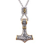 Retro Hammer Stainless Steel Plating 18k Gold Plated Men's Pendant Necklace