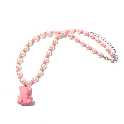 Cute Simple Style Bear Imitation Pearl Beaded Women's Necklace