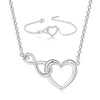 Sweet Simple Style Infinity Heart Shape Copper Inlay Zircon Bracelets Necklace