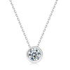 Commute Solid Color Sterling Silver Plating Inlay Zircon Gold Plated Pendant Necklace