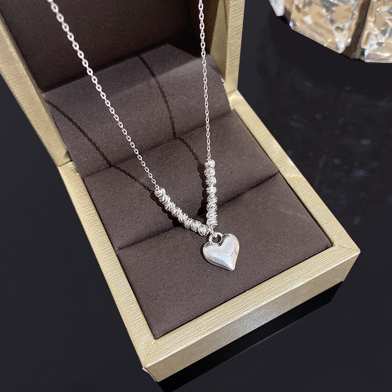 Simple Style Heart Shape Flower Bow Knot Titanium Steel Copper Plating Inlay Artificial Gemstones Pendant Necklace