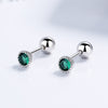 1 Pair Simple Style Round Plating Inlay Sterling Silver Zircon Ear Studs