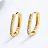 1 Pair Simple Style U Shape Inlay Sterling Silver Zircon Hoop Earrings