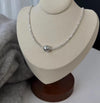 Lady Solid Color Sterling Silver Shell Plating Necklace