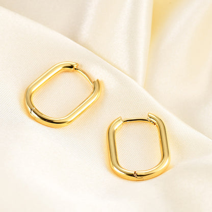 1 Pair Retro Simple Style U Shape Stripe Twist Plating Copper 18k Gold Plated Earrings