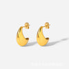 1 Pair Elegant Simple Style Semicircle Plating Stainless Steel 18k Gold Plated Ear Studs