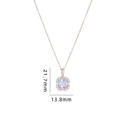 Simple Style Cartoon Character Heart Shape Bow Knot Copper Inlay Zircon Pendant Necklace