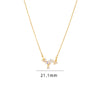 Simple Style Cartoon Character Heart Shape Bow Knot Copper Inlay Zircon Pendant Necklace