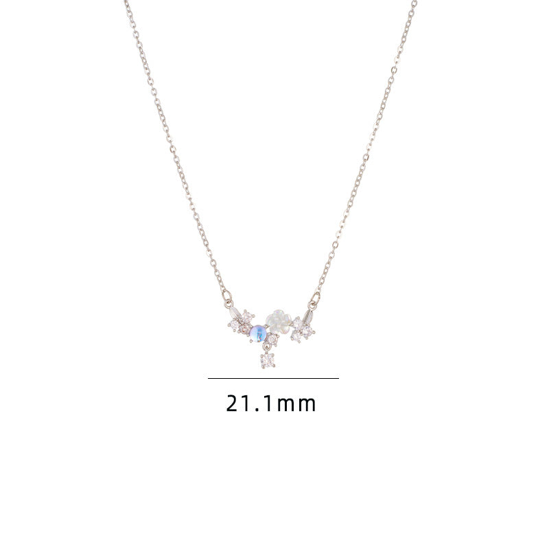 Simple Style Cartoon Character Heart Shape Bow Knot Copper Inlay Zircon Pendant Necklace