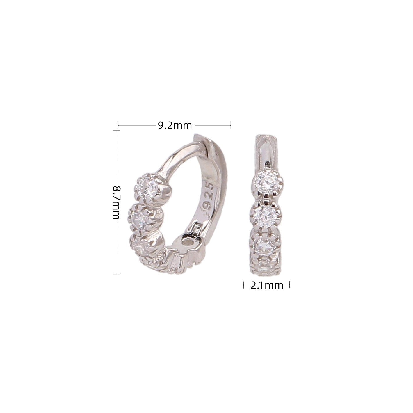 1 Pair Elegant Round Plating Inlay Sterling Silver Zircon White Gold Plated Gold Plated Earrings