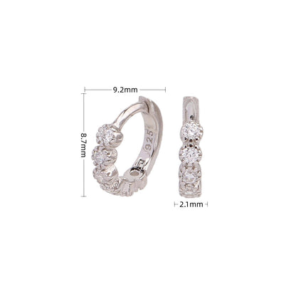 1 Pair Elegant Round Plating Inlay Sterling Silver Zircon White Gold Plated Gold Plated Earrings