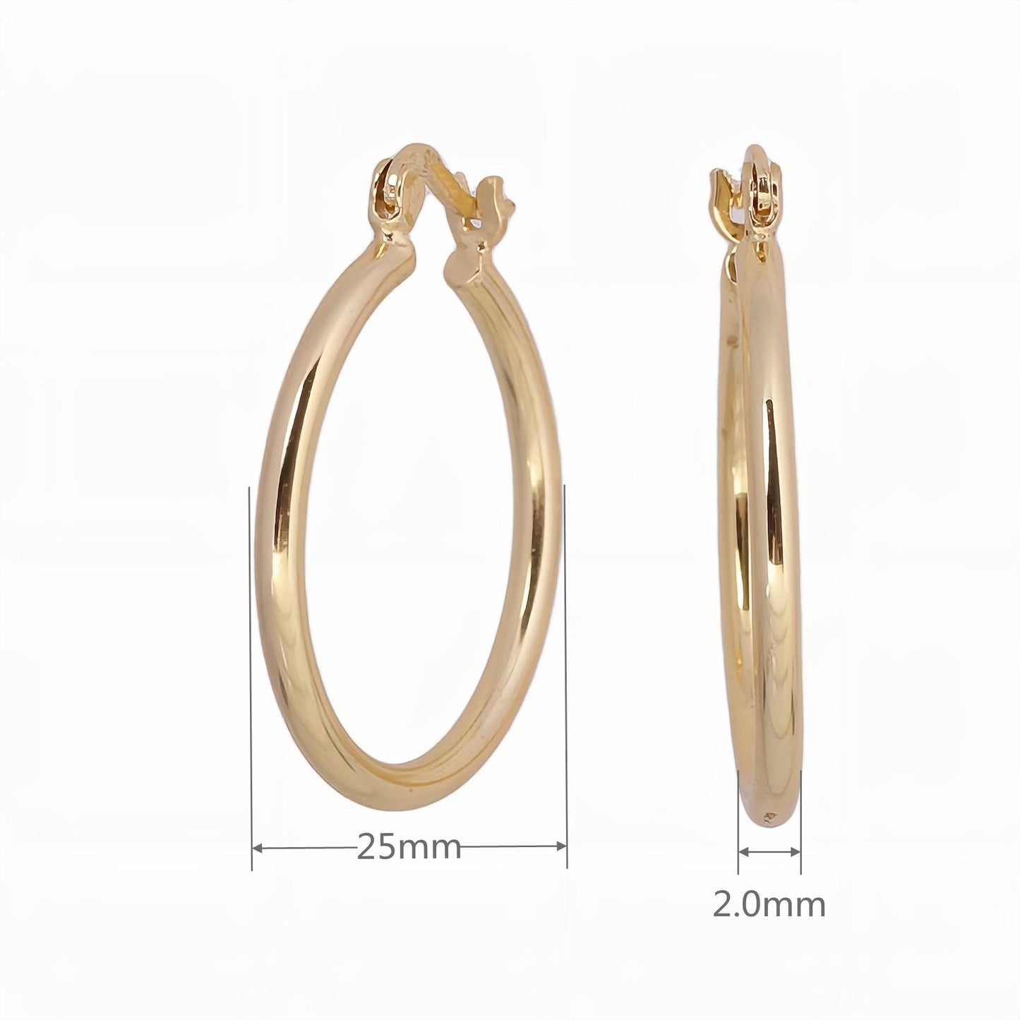 1 Pair Simple Style Classic Style Round Solid Color Plating Sterling Silver White Gold Plated Gold Plated Earrings