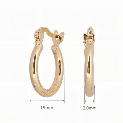 1 Pair Simple Style Classic Style Round Solid Color Plating Sterling Silver White Gold Plated Gold Plated Earrings