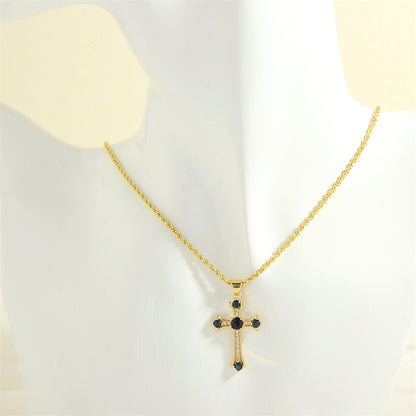 Simple Style Cross Heart Shape Copper 18k Gold Plated Zircon Pendant Necklace In Bulk