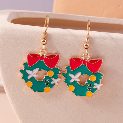 1 Set 1 Pair Casual Streetwear Christmas Tree Santa Claus Zinc Alloy Drop Earrings