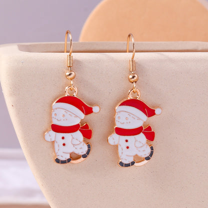 1 Set 1 Pair Casual Streetwear Christmas Tree Santa Claus Zinc Alloy Drop Earrings