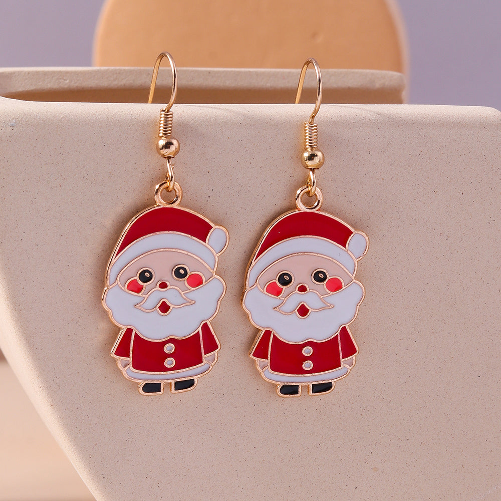 1 Set 1 Pair Casual Streetwear Christmas Tree Santa Claus Zinc Alloy Drop Earrings