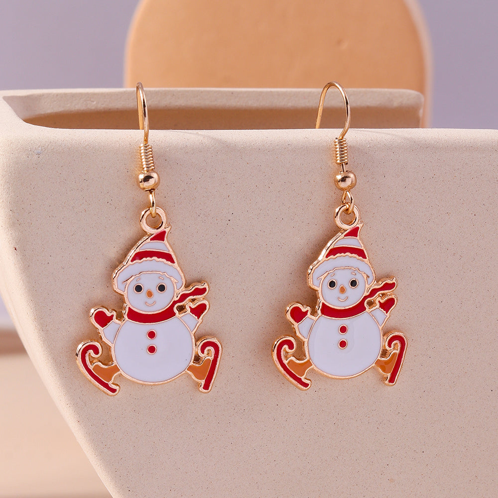 1 Set 1 Pair Casual Streetwear Christmas Tree Santa Claus Zinc Alloy Drop Earrings