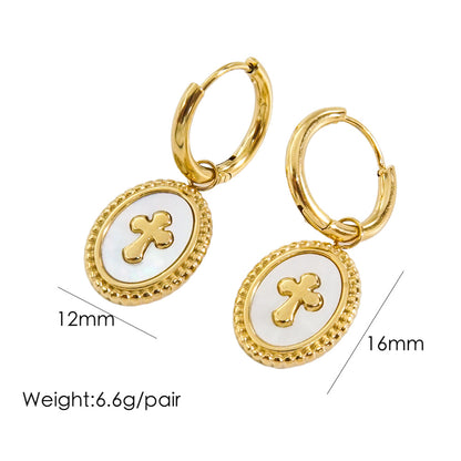 1 Pair Modern Style Star Eye Plating Inlay Stainless Steel Zircon 14k Gold Plated Earrings