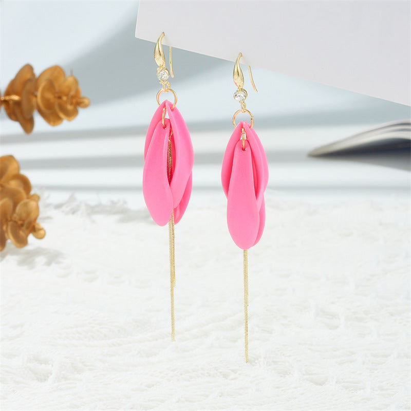 1 Pair Streetwear Solid Color Patchwork Alloy Drop Earrings