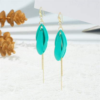 1 Pair Streetwear Solid Color Patchwork Alloy Drop Earrings