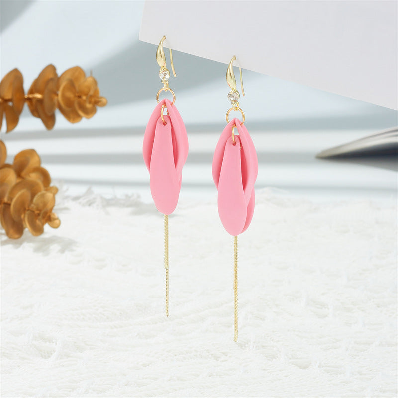 1 Pair Streetwear Solid Color Patchwork Alloy Drop Earrings